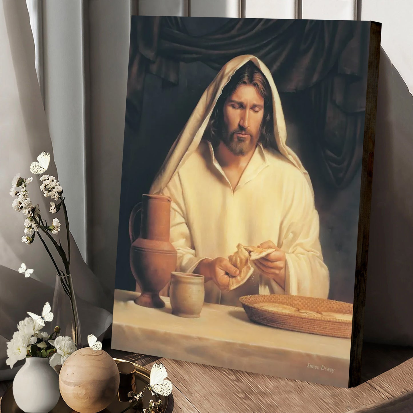Jesus Breaking Bread Canvas Picture - Jesus Christ Canvas Art - Christian Wall Canvas.png