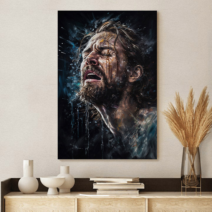 Jesus Breathing In Water - Canvas Picture - Jesus Christ Canvas - Christian Wall Art