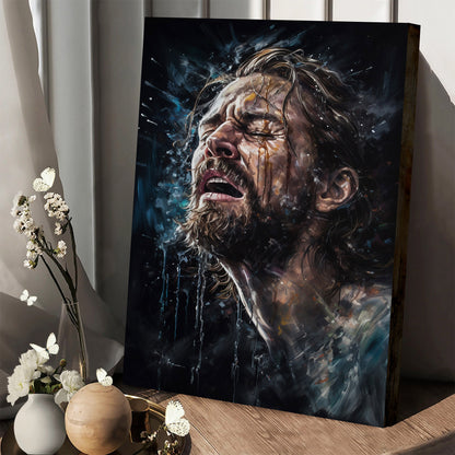 Jesus Breathing In Water - Canvas Picture - Jesus Christ Canvas - Christian Wall Art
