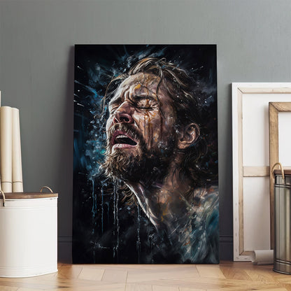 Jesus Breathing In Water - Canvas Picture - Jesus Christ Canvas - Christian Wall Art