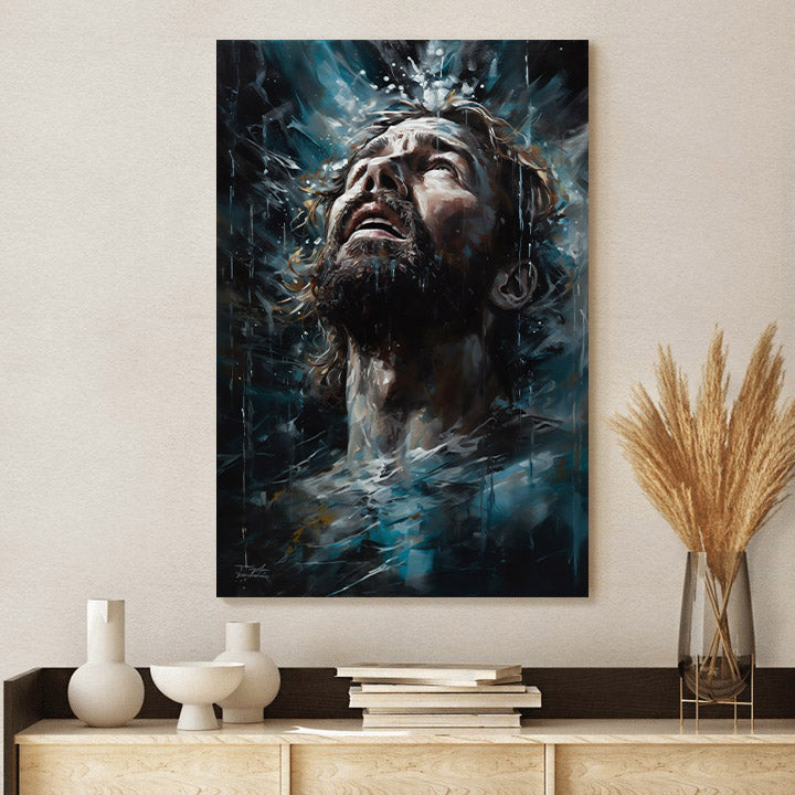 Jesus Breathing In Water 1 - Canvas Picture - Jesus Christ Canvas - Christian Wall Art