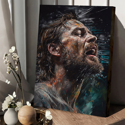 Jesus Breathing In Water 2 - Canvas Picture - Jesus Christ Canvas - Christian Wall Art