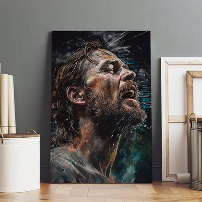 Jesus Breathing In Water 2 - Canvas Picture - Jesus Christ Canvas - Christian Wall Art