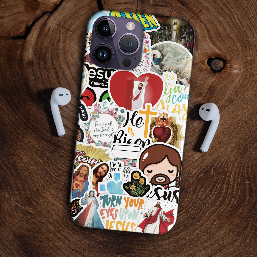 Jesus Calling Sticker Personalized Phone Case - Christian Phone Case - Bible Verse Phone Case