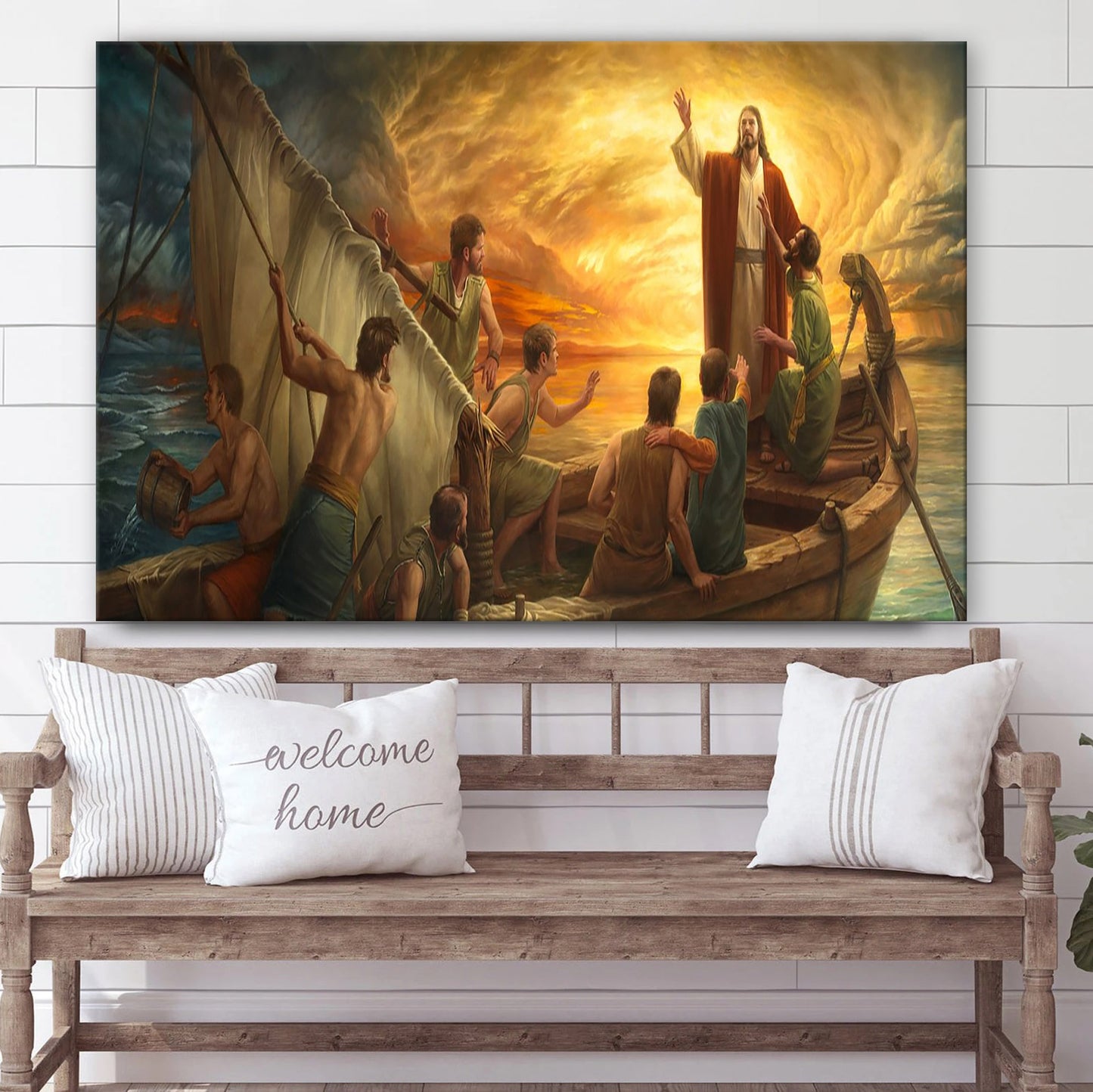 Jesus Calm The Storm - Jesus Canvas Wall Art - Christian Wall Art