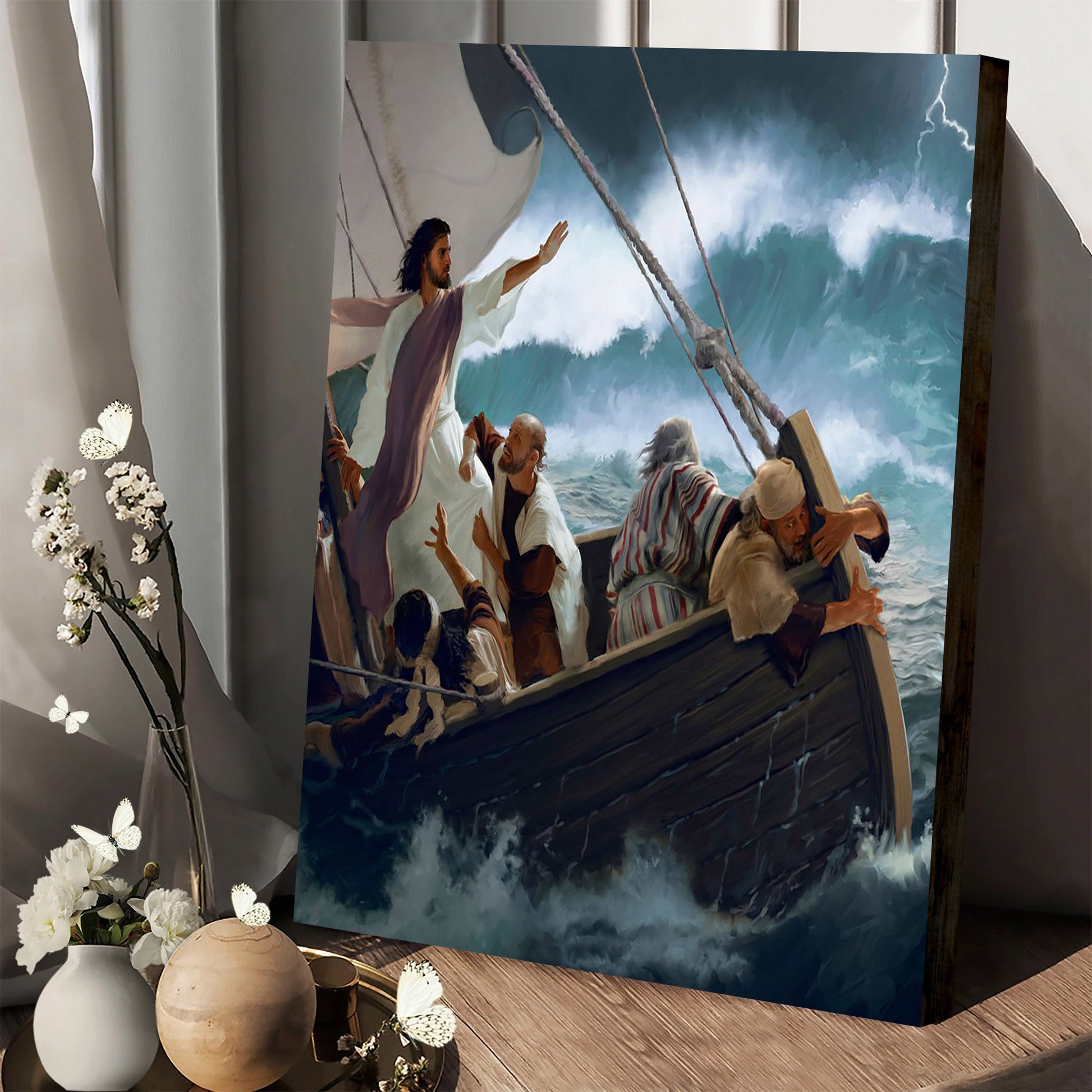 Jesus Calms The Storm - Canvas Pictures - Jesus Canvas Art - Christian Wall Art