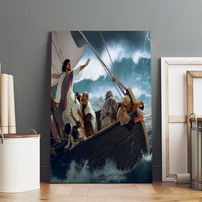 Jesus Calms The Storm - Canvas Pictures - Jesus Canvas Art - Christian Wall Art