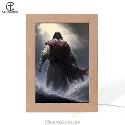 Jesus Calms The Storm Frame Lamp Pictures - Christian Wall Art - Jesus Frame Lamp Art