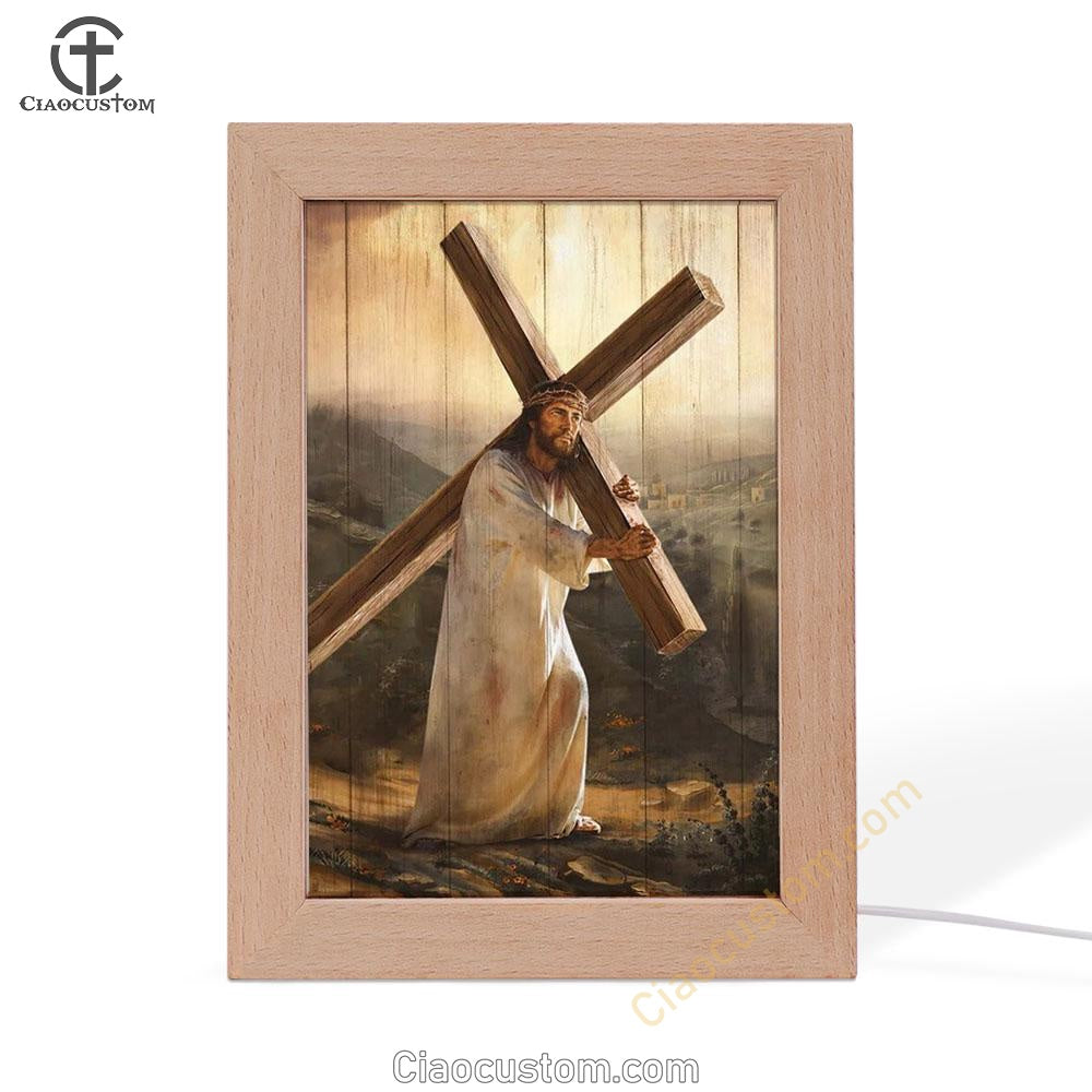 Jesus Carrying The Cross Frame Lamp