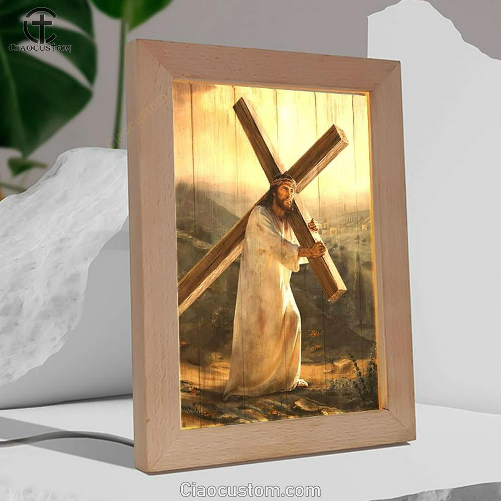 Jesus Carrying The Cross Frame Lamp