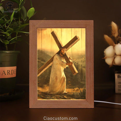 Jesus Carrying The Cross Frame Lamp