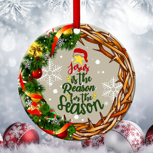 Jesus Ceramic Circle Ornament - Wreath And Crown Of Thorns - Christian Gift For Friends - Unique Gifts