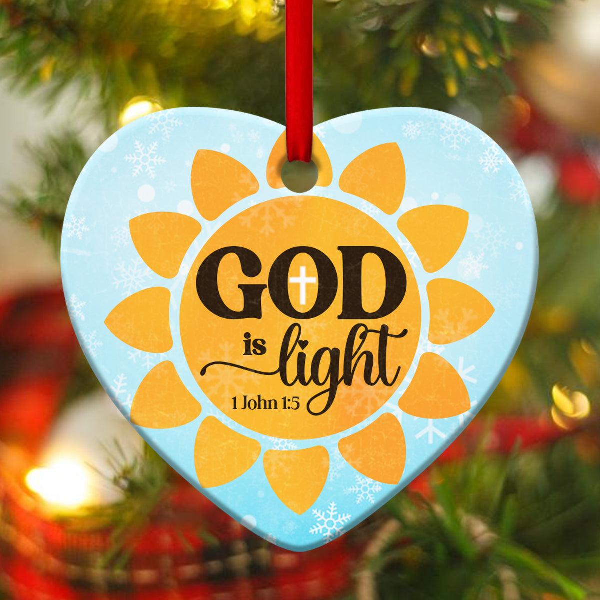 Jesus Ceramic Heart Ornament - Light Of The World - Christian Gift For Friends - Unique Gifts