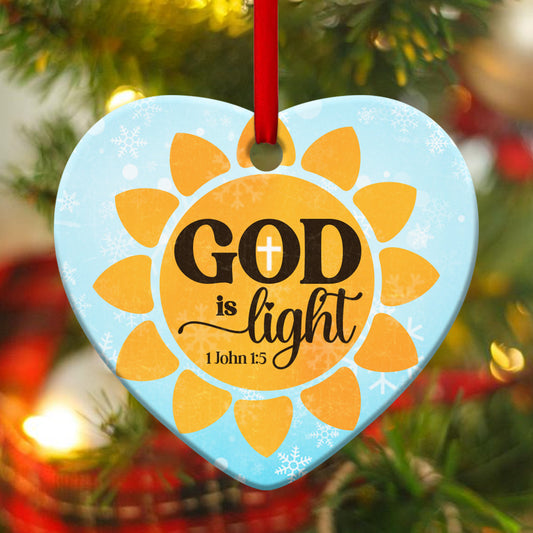 Jesus Ceramic Heart Ornament - Light Of The World - Christian Gift For Friends - Unique Gifts