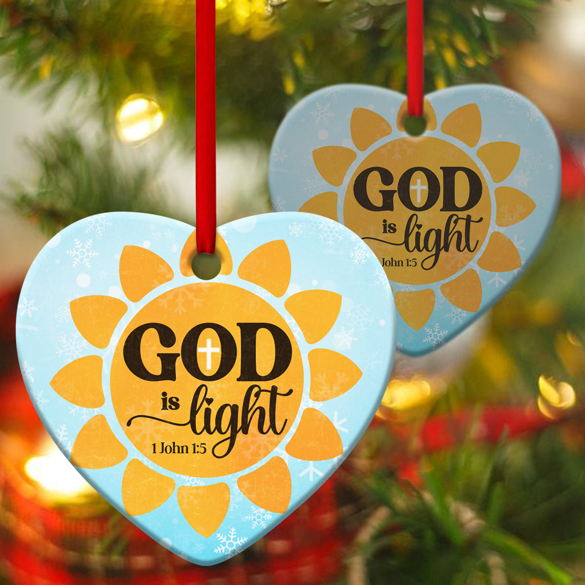 Jesus Ceramic Heart Ornament - Light Of The World - Christian Gift For Friends - Unique Gifts