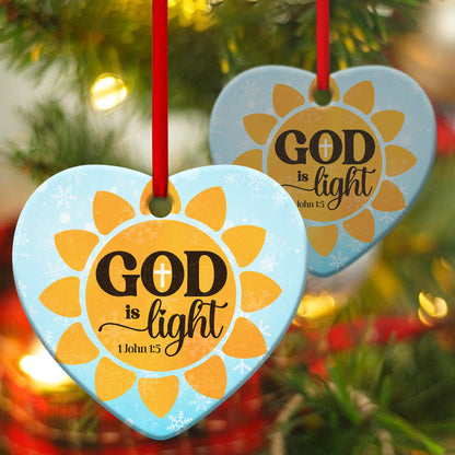 Jesus Ceramic Heart Ornament - Light Of The World - Christian Gift For Friends - Unique Gifts