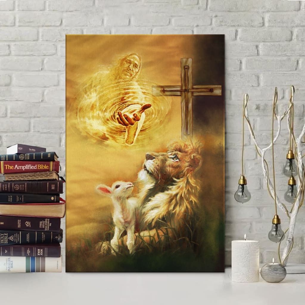 Jesus Christ - Lamb Of God & Lion Of Judah Canvas Art - Bible Verse Canvas - Scripture Wall Art