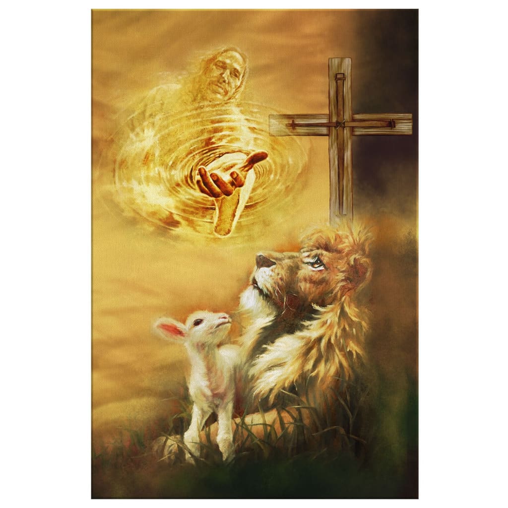 Jesus Christ - Lamb Of God & Lion Of Judah Canvas Art - Bible Verse Canvas - Scripture Wall Art