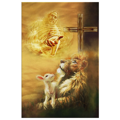 Jesus Christ - Lamb Of God & Lion Of Judah Canvas Art - Bible Verse Canvas - Scripture Wall Art