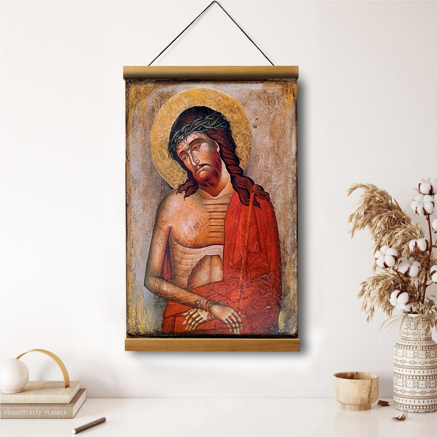 Jesus Christ After The Crucifixion Hanging Canvas Wall Art 1 - Jesus Portrait Picture - Religious Gift - Christian Wall Art Decor