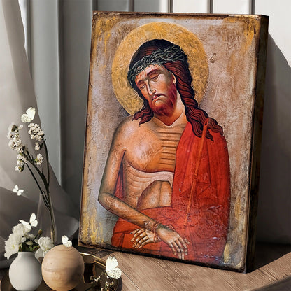 Jesus Christ After The Crucifixion Wall Art Canvas - Jesus Portrait Picture - Religious Gift - Christian Wall Art Decor