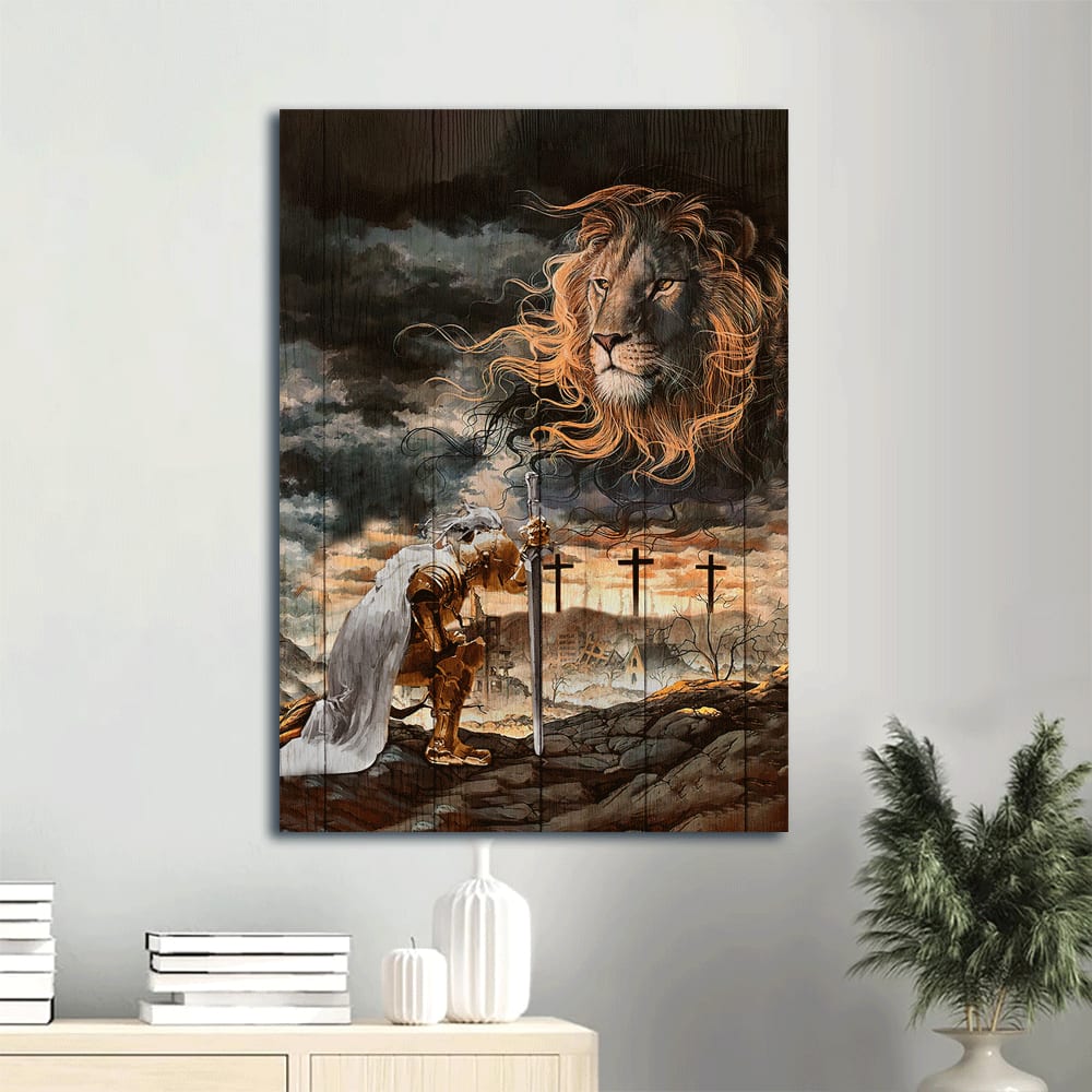 Jesus Christ Amazing Lion Face Warrior Jesus Painting Lion Of Judah Canvas Wall Art - Christian Wall Decor