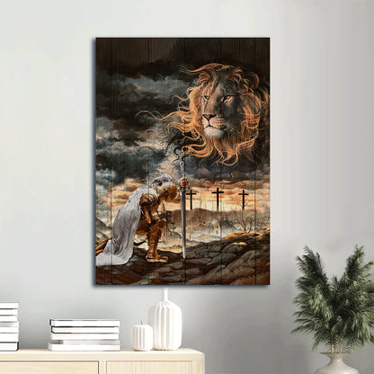 Jesus Christ Amazing Lion Face Warrior Jesus Painting Lion Of Judah Canvas Wall Art - Christian Wall Decor
