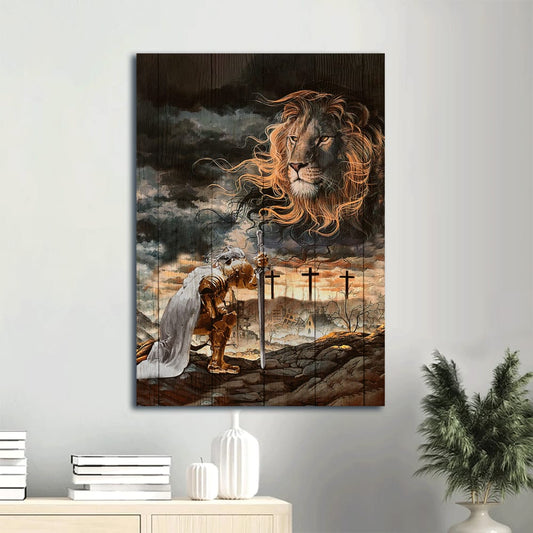 Jesus Christ Amazing Lion Face Warrior Jesus Painting Lion Of Judah Canvas Wall Art - Christian Wall Decor