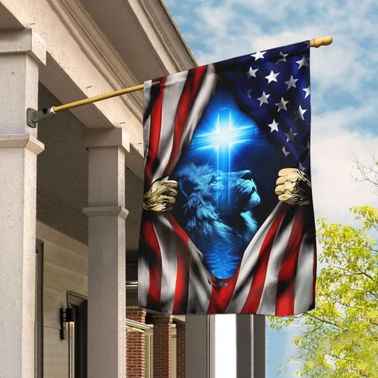 Jesus Christ American House Flags - Christian Garden Flags - Outdoor Christian Flag