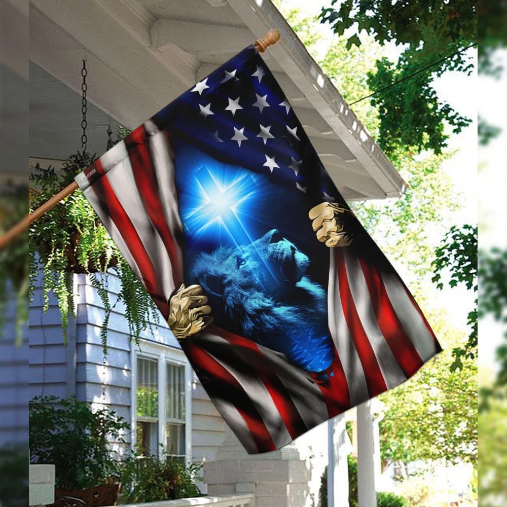 Jesus Christ American House Flags - Christian Garden Flags - Outdoor Christian Flag