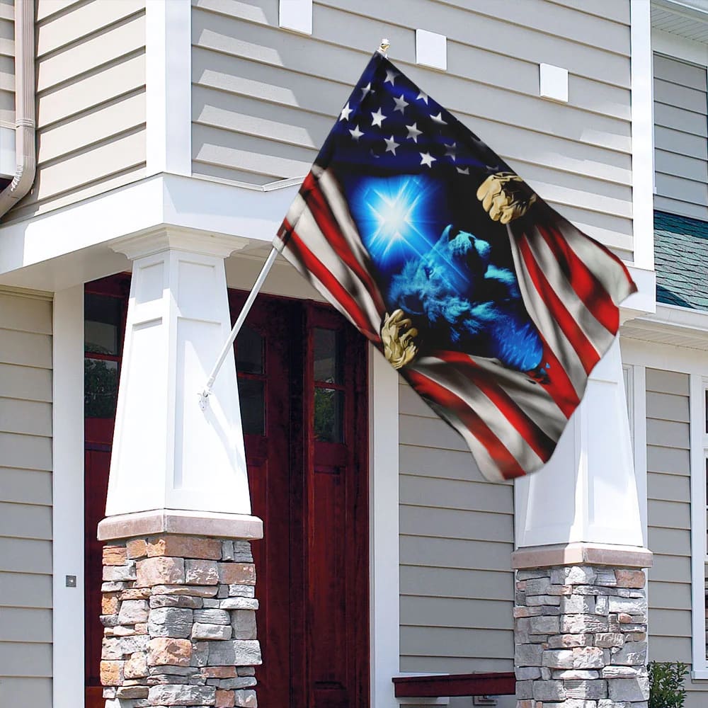 Jesus Christ American House Flags - Christian Garden Flags - Outdoor Christian Flag
