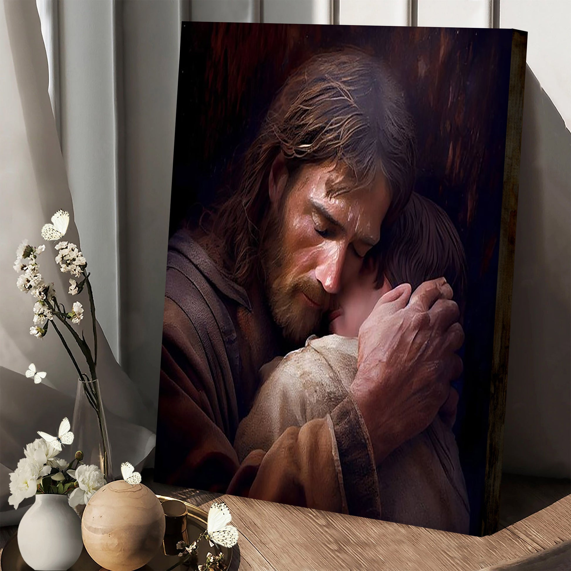 Jesus Christ And Child Canvas Prints - Jesus Christ Art - Christian Canvas Wall Decor