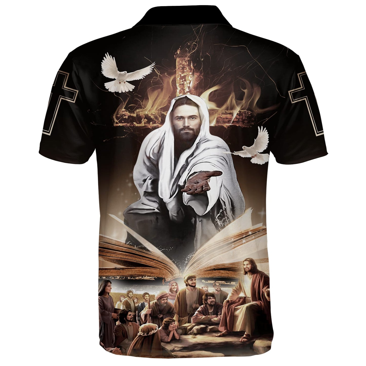 Jesus Christ And Dove Polo Shirt - Christian Shirts & Shorts