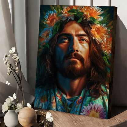 Jesus Christ And Flower - Canvas Picture - Jesus Christ Canvas - Christian Wall Art