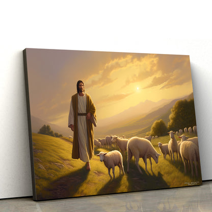 Jesus Christ And Shepherd 1 - Canvas Picture - Jesus Christ Canvas - Christian Wall Art