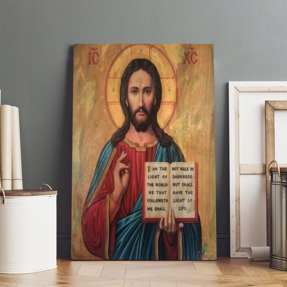 Jesus Christ Blessed Orthodox Byzantine Canvas Wall Art - Jesus Portrait Picture - Religious Gift - Christian Wall Art Decor