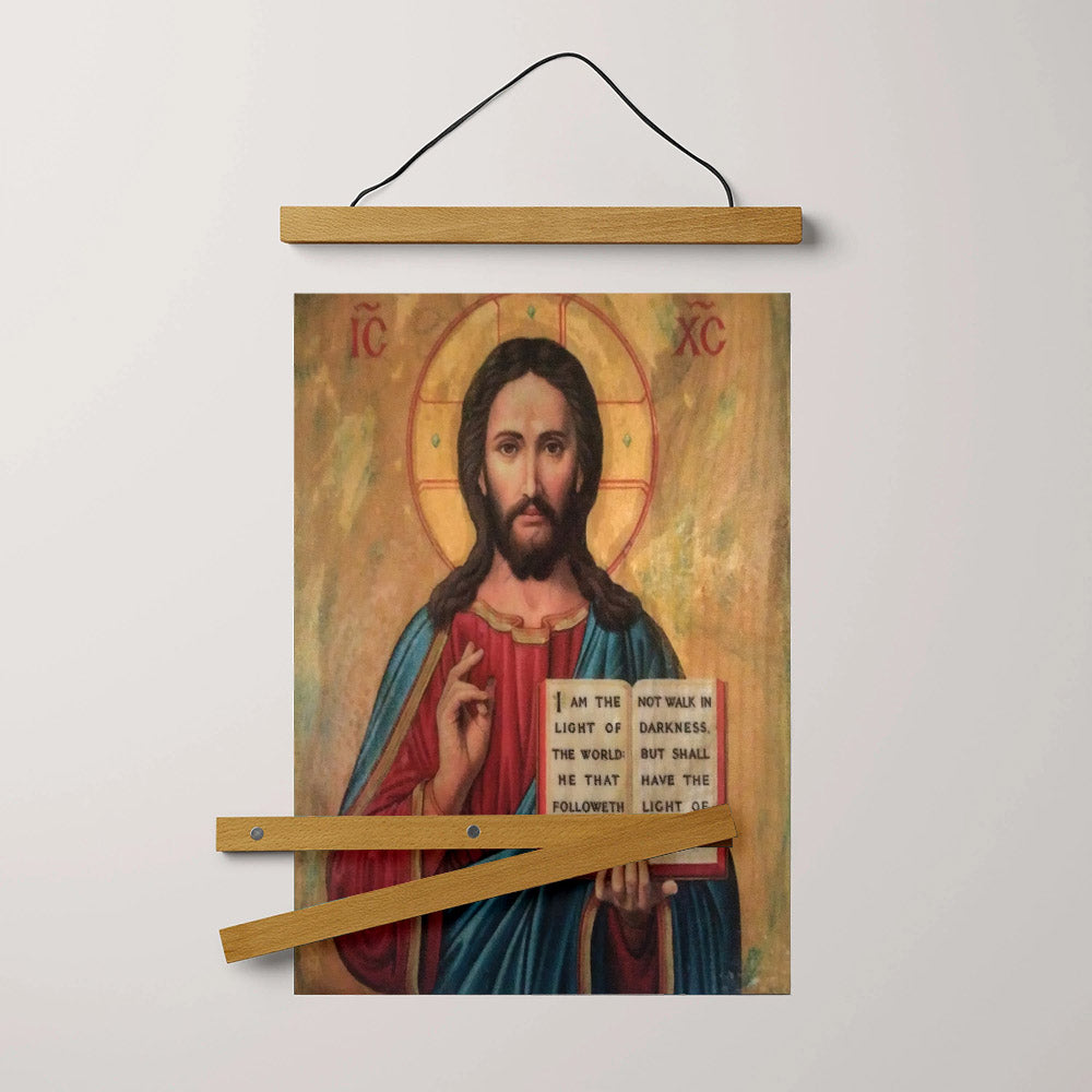 Jesus Christ Blessed Orthodox Byzantine Hanging Canvas Wall Art - Jesus Portrait Picture - Religious Gift - Christian Wall Art Decor