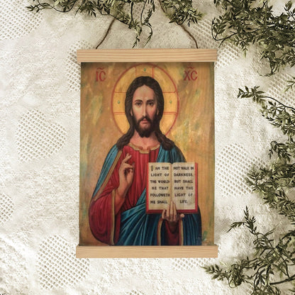 Jesus Christ Blessed Orthodox Byzantine Hanging Canvas Wall Art - Jesus Portrait Picture - Religious Gift - Christian Wall Art Decor
