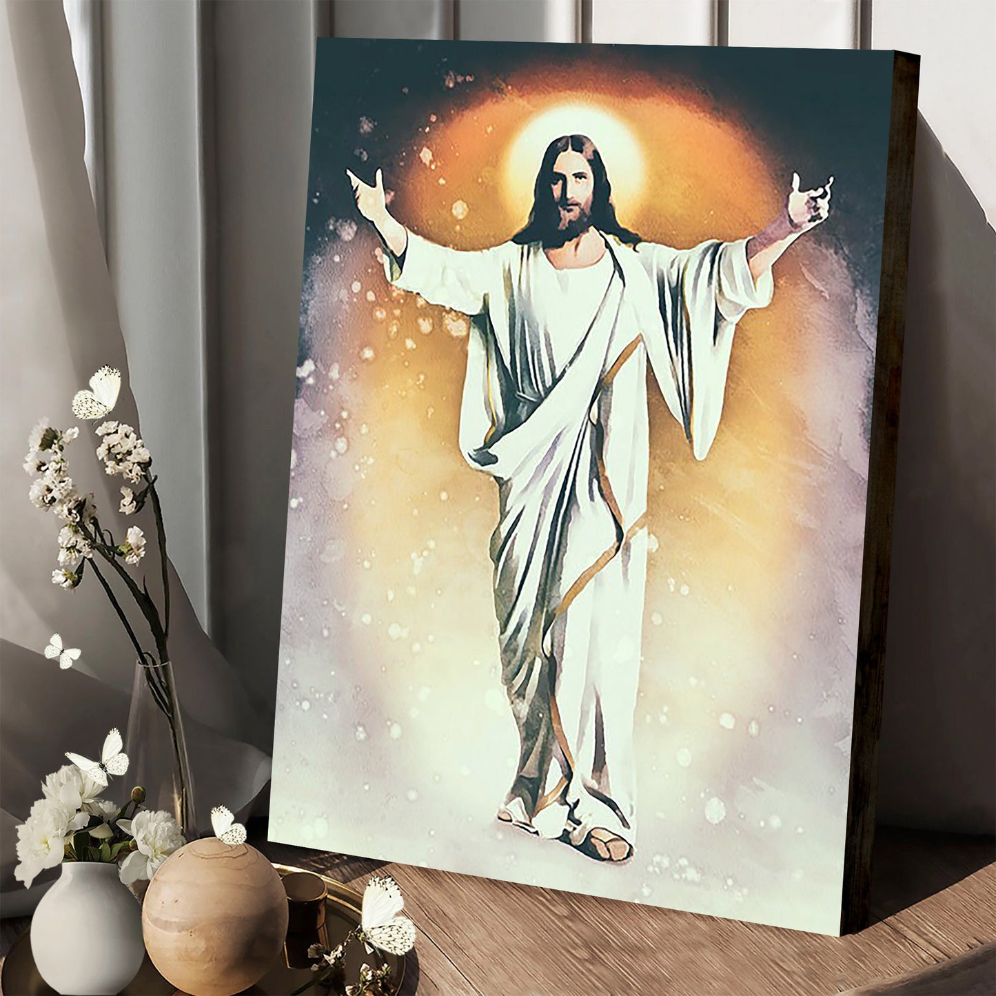 Jesus Christ Blessing Canvas Wall Art - Jesus Portrait Picture - Religious Gift - Christian Wall Art Decor
