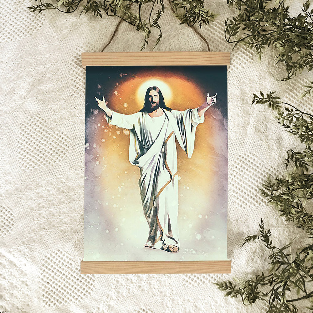 Jesus Christ Blessing Hanging Canvas Wall Art - Jesus Portrait Picture - Religious Gift - Christian Wall Art Decor