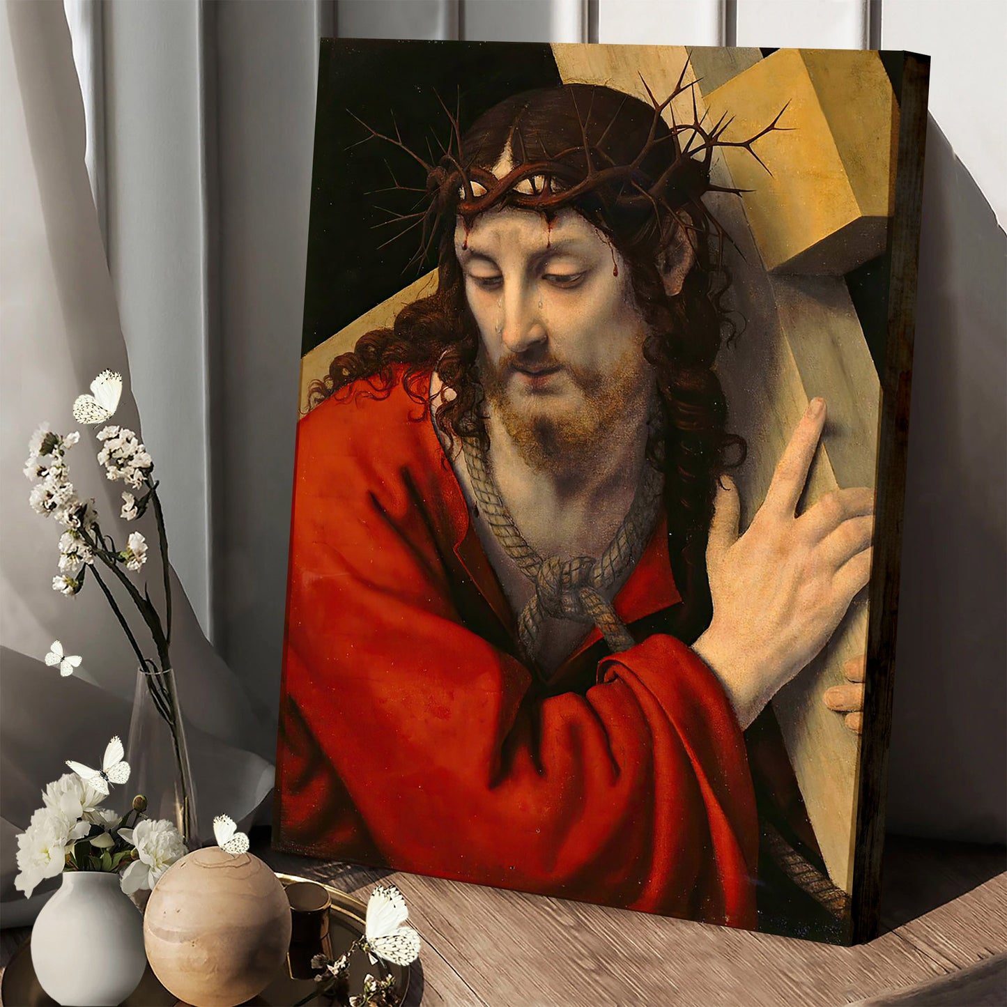 Jesus Christ Carrying The Cross Canvas Picture - Jesus Christ Canvas Art - Christian Wall Canvas