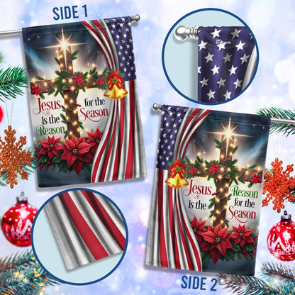 Jesus Christ Christmas Flag Jesus Is The Reason For The Season - Religious Christmas House Flags