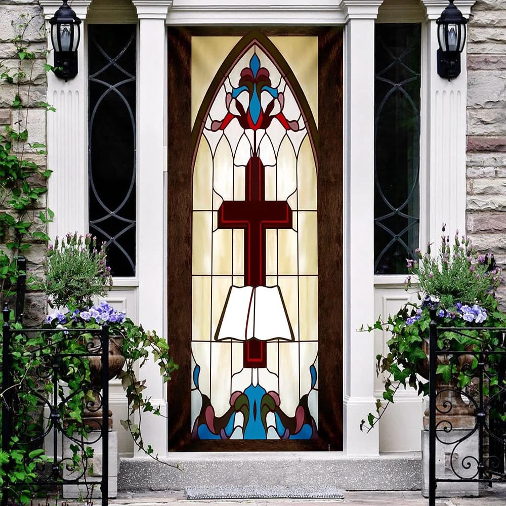 Jesus Christ Cross Door Cover - Religious Door Decorations - Christian Home Decor