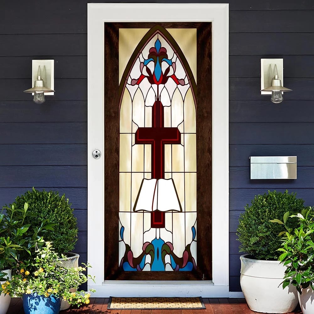 Jesus Christ Cross Door Cover - Religious Door Decorations - Christian Home Decor