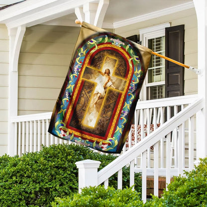 Jesus Christ Cross Flag - Outdoor Christian House Flag - Christian Garden Flags