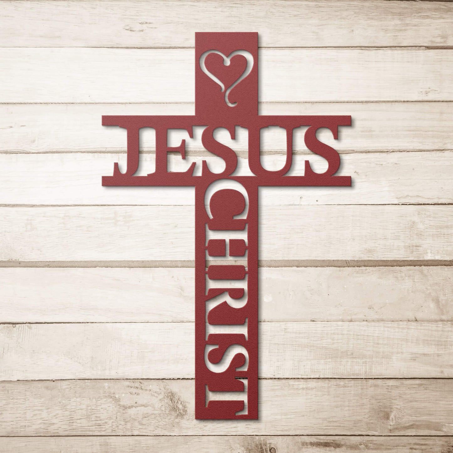 Jesus Christ Cross Metal Sign - Christian Metal Wall Art - Religious Metal Wall Decor