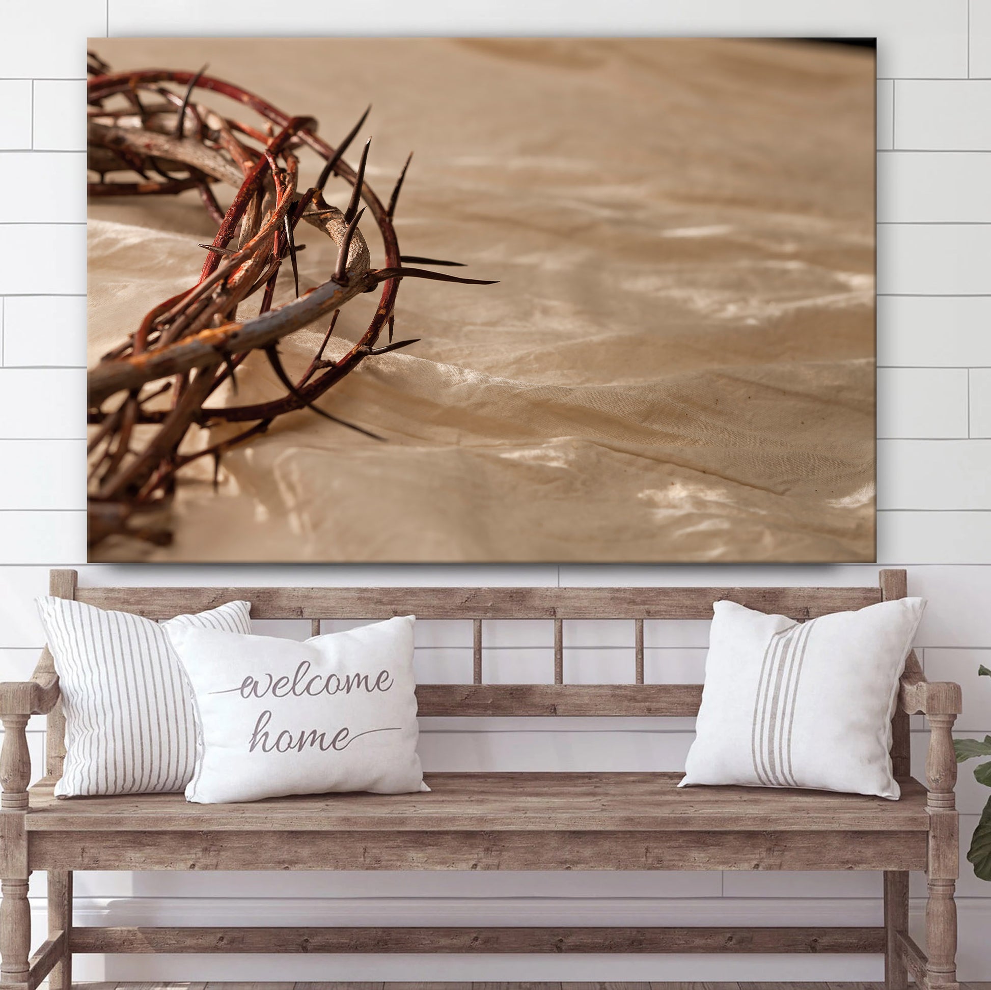 Jesus Christ Crown Of Thorns Canvas Wall Art - Easter Wall Art - Christian Canvas Wall Art