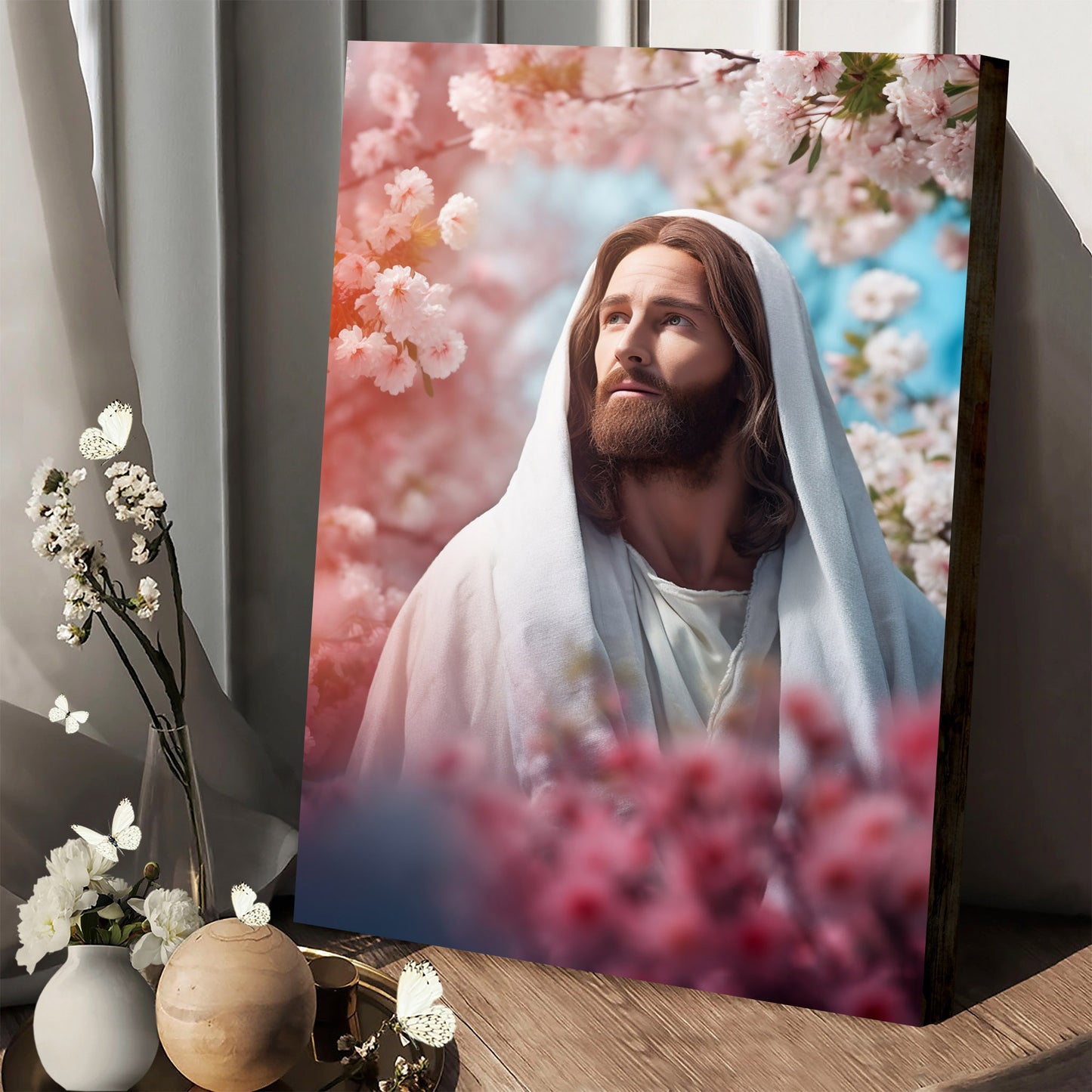 Jesus Christ Enjoying Spring - Jesus Canvas Pictures - Christian Wall Art