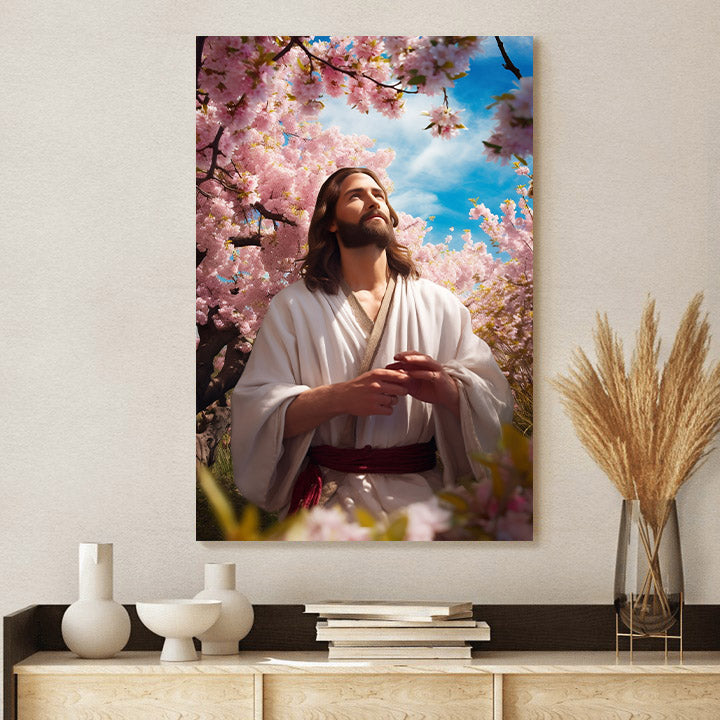 Jesus Christ Enjoying Spring 2 - Jesus Canvas Pictures - Christian Wal ...