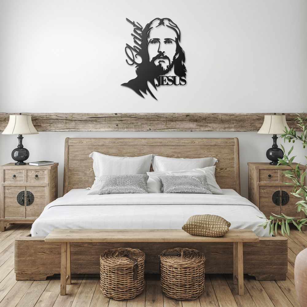 Jesus Christ Face Metal Sign - Christian Metal Wall Art - Religious Metal Wall Decor